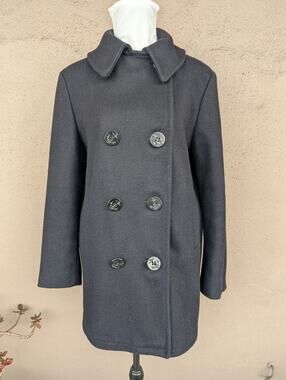 💜Fox Knapp Vintage Wool Peacoat Anchor Buttons Made USA